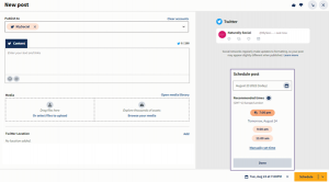 social media for charities, scheduling with hootsuite, recommended times to post